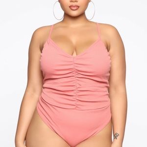 Mauve Ruched Bodysuit